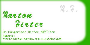 marton hirter business card